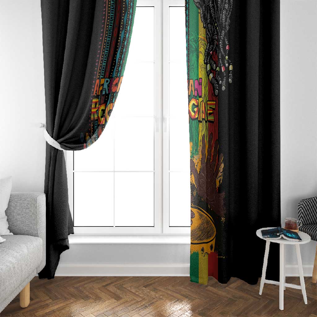 Afro-Caribbean Window Curtain African and Reggae Art Music - African Pride