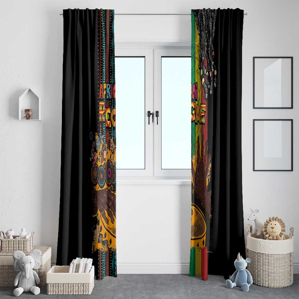 Afro-Caribbean Window Curtain African and Reggae Art Music - African Pride
