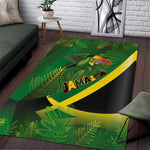 Afro Jamaica Independence Day Area Rug Swallow-tail Hummingbird with Tropical Plants - African Pride