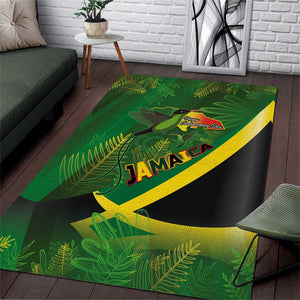 Afro Jamaica Independence Day Area Rug Swallow-tail Hummingbird with Tropical Plants - African Pride