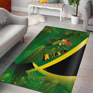 Afro Jamaica Independence Day Area Rug Swallow-tail Hummingbird with Tropical Plants - African Pride