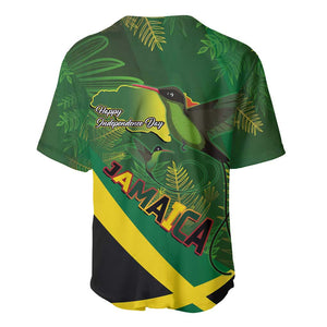 Afro Jamaica Independence Day Baseball Jersey Swallow-tail Hummingbird with Tropical Plants - African Pride
