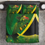 Afro Jamaica Independence Day Bedding Set Swallow-tail Hummingbird with Tropical Plants - African Pride