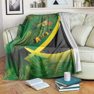 Afro Jamaica Independence Day Blanket Swallow-tail Hummingbird with Tropical Plants - African Pride
