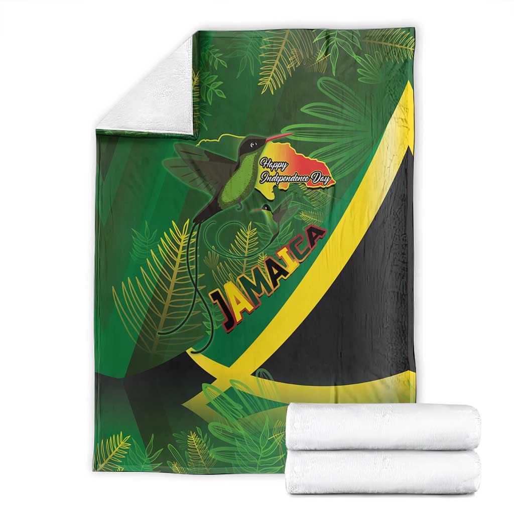 Afro Jamaica Independence Day Blanket Swallow-tail Hummingbird with Tropical Plants - African Pride
