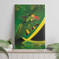 Afro Jamaica Independence Day Canvas Wall Art Swallow-tail Hummingbird with Tropical Plants - African Pride