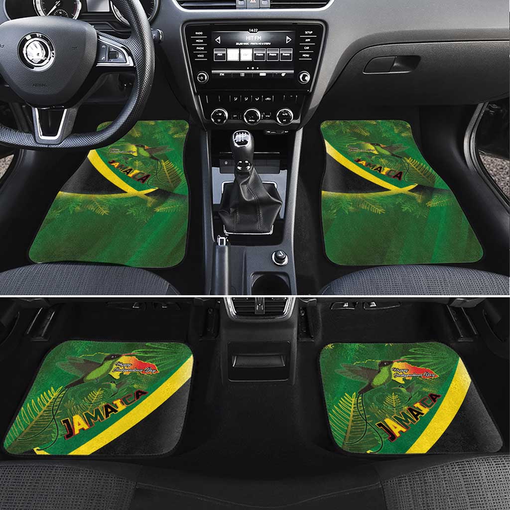 Afro Jamaica Independence Day Car Mats Swallow-tail Hummingbird with Tropical Plants - African Pride