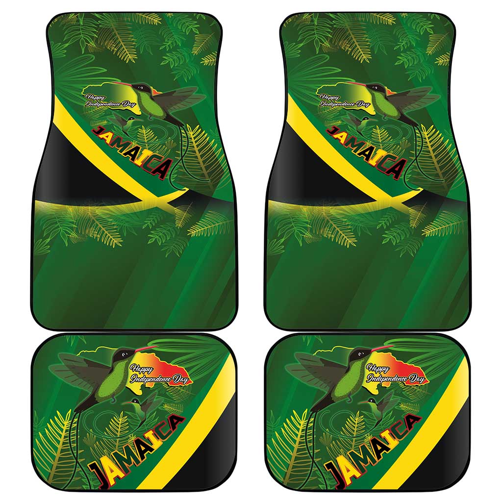 Afro Jamaica Independence Day Car Mats Swallow-tail Hummingbird with Tropical Plants - African Pride