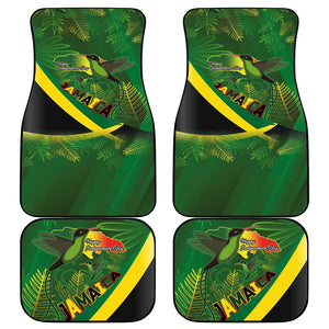 Afro Jamaica Independence Day Car Mats Swallow-tail Hummingbird with Tropical Plants - African Pride