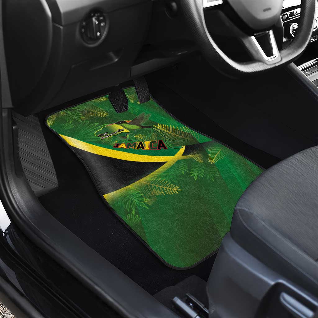 Afro Jamaica Independence Day Car Mats Swallow-tail Hummingbird with Tropical Plants - African Pride