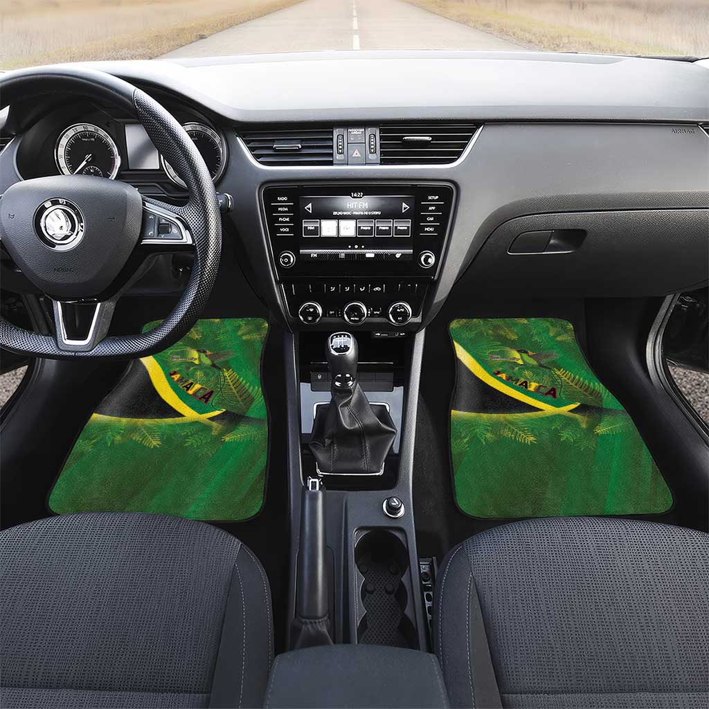 Afro Jamaica Independence Day Car Mats Swallow-tail Hummingbird with Tropical Plants - African Pride