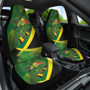 Afro Jamaica Independence Day Car Seat Cover Swallow-tail Hummingbird with Tropical Plants - African Pride