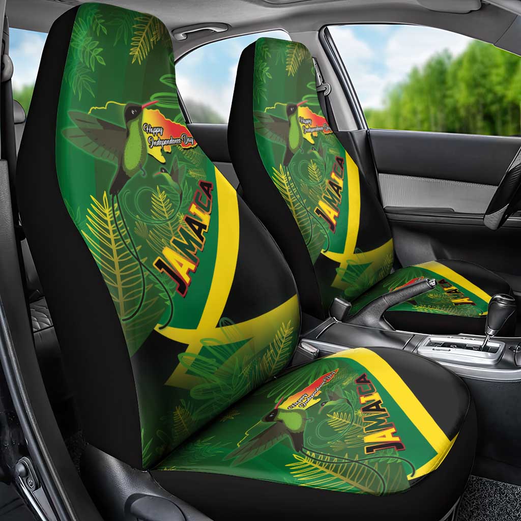 Afro Jamaica Independence Day Car Seat Cover Swallow-tail Hummingbird with Tropical Plants - African Pride
