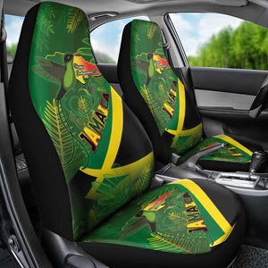 Afro Jamaica Independence Day Car Seat Cover Swallow-tail Hummingbird with Tropical Plants - African Pride
