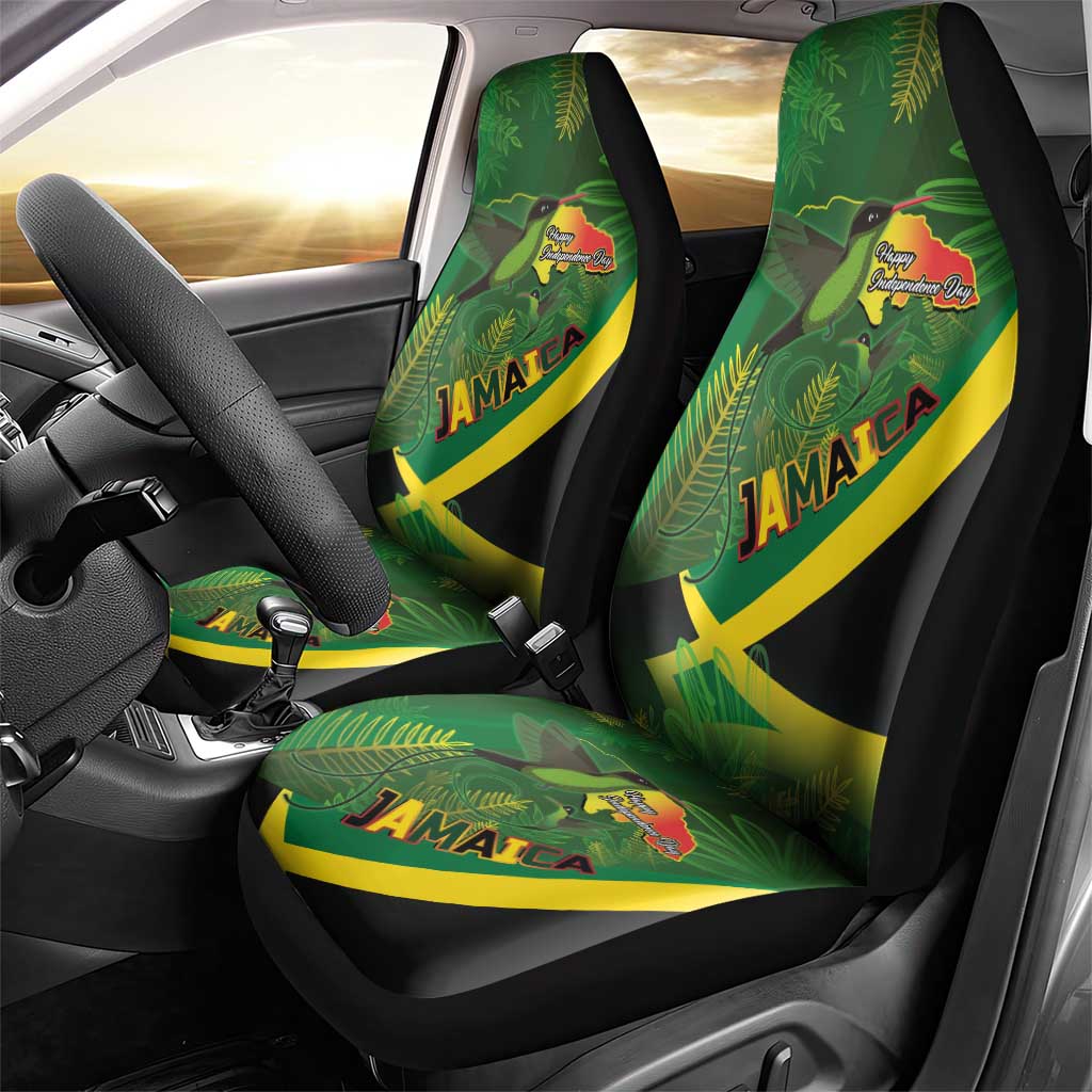Afro Jamaica Independence Day Car Seat Cover Swallow-tail Hummingbird with Tropical Plants - African Pride