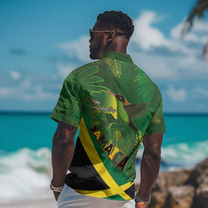 Afro Jamaica Independence Day Hawaiian Shirt Swallow-tail Hummingbird with Tropical Plants - African Pride