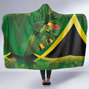 Afro Jamaica Independence Day Hooded Blanket Swallow-tail Hummingbird with Tropical Plants - African Pride