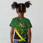Afro Jamaica Independence Day Kid T shirt Swallow-tail Hummingbird with Tropical Plants - African Pride
