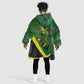 Afro Jamaica Independence Day Kid Wearable Blanket Hoodie Swallow-tail Hummingbird with Tropical Plants - African Pride
