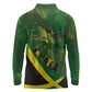 Afro Jamaica Independence Day Long Sleeve Polo Shirt Swallow-tail Hummingbird with Tropical Plants - African Pride
