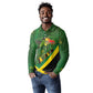 Afro Jamaica Independence Day Long Sleeve Polo Shirt Swallow-tail Hummingbird with Tropical Plants - African Pride
