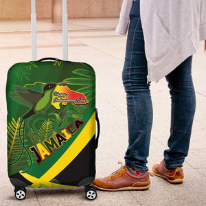 Afro Jamaica Independence Day Luggage Cover Swallow-tail Hummingbird with Tropical Plants - African Pride