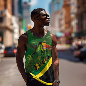 Afro Jamaica Independence Day Men Tank Top Swallow-tail Hummingbird with Tropical Plants - African Pride