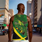 Afro Jamaica Independence Day Men Tank Top Swallow-tail Hummingbird with Tropical Plants - African Pride