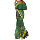 Afro Jamaica Independence Day Mermaid Dress Swallow-tail Hummingbird with Tropical Plants - African Pride