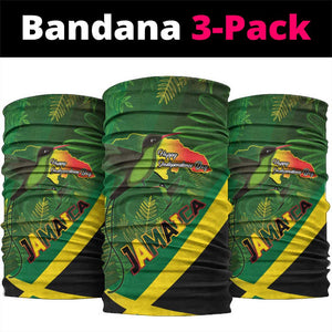 Afro Jamaica Independence Day Neck Gaiter Swallow-tail Hummingbird with Tropical Plants - African Pride