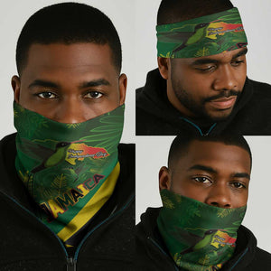 Afro Jamaica Independence Day Neck Gaiter Swallow-tail Hummingbird with Tropical Plants - African Pride