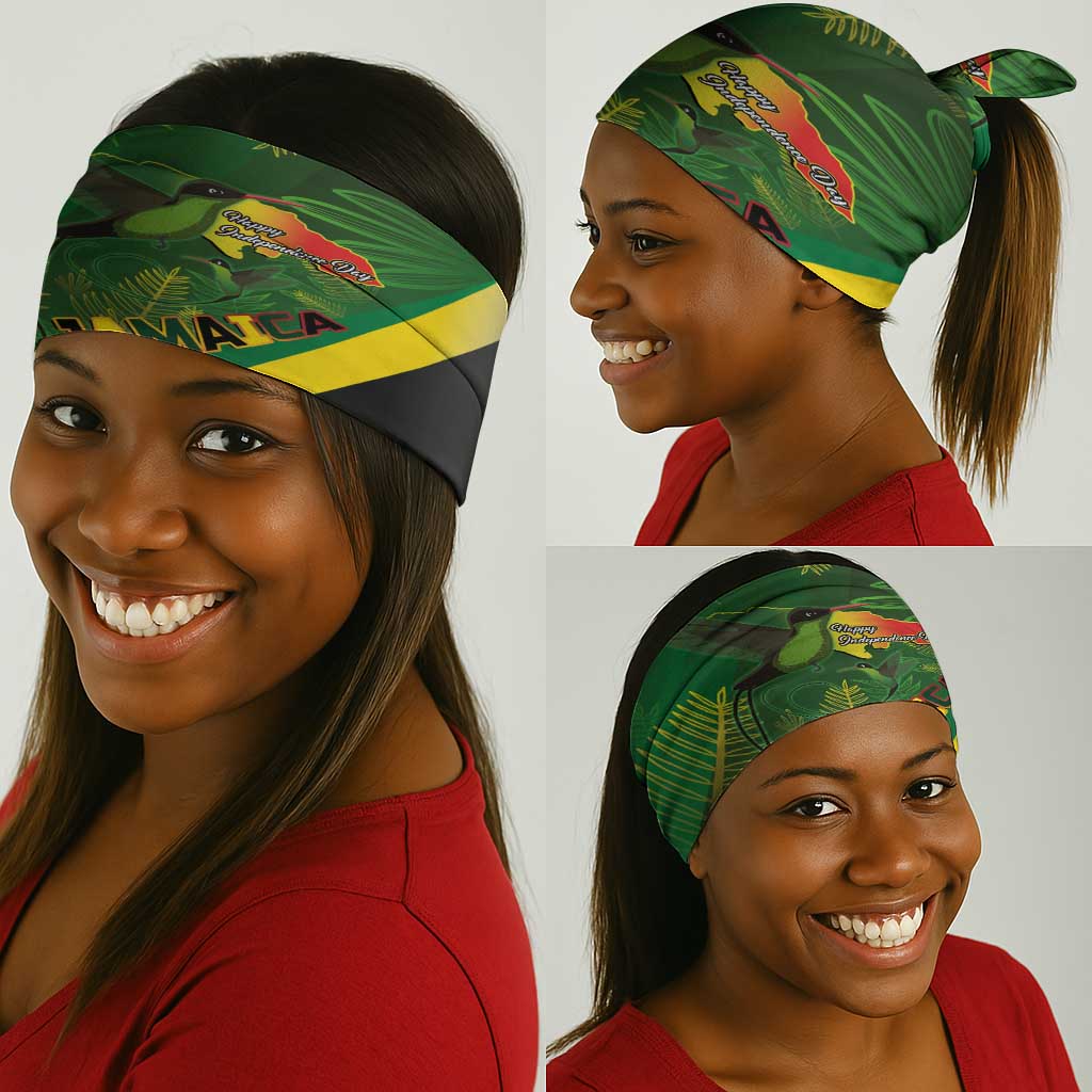 Afro Jamaica Independence Day Neck Gaiter Swallow-tail Hummingbird with Tropical Plants - African Pride