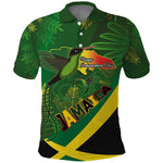 Afro Jamaica Independence Day Polo Shirt Swallow-tail Hummingbird with Tropical Plants - African Pride