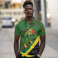 Afro Jamaica Independence Day Polo Shirt Swallow-tail Hummingbird with Tropical Plants - African Pride