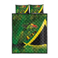 Afro Jamaica Independence Day Quilt Bed Set Swallow-tail Hummingbird with Tropical Plants - African Pride