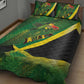 Afro Jamaica Independence Day Quilt Bed Set Swallow-tail Hummingbird with Tropical Plants - African Pride