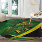 Afro Jamaica Independence Day Round Carpet Swallow-tail Hummingbird with Tropical Plants - African Pride