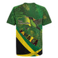 Afro Jamaica Independence Day Rugby Jersey Swallow-tail Hummingbird with Tropical Plants - African Pride