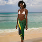 Afro Jamaica Independence Day Sarong Swallow-tail Hummingbird with Tropical Plants - African Pride