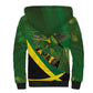Afro Jamaica Independence Day Sherpa Hoodie Swallow-tail Hummingbird with Tropical Plants - African Pride