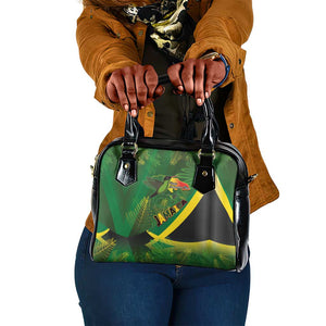 Afro Jamaica Independence Day Shoulder Handbag Swallow-tail Hummingbird with Tropical Plants - African Pride