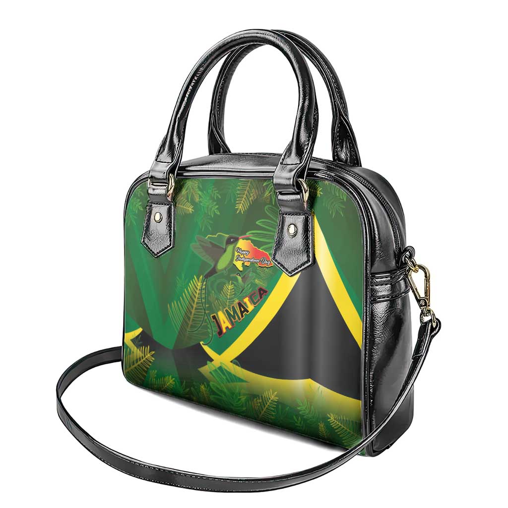Afro Jamaica Independence Day Shoulder Handbag Swallow-tail Hummingbird with Tropical Plants - African Pride