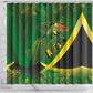 Afro Jamaica Independence Day Shower Curtain Swallow-tail Hummingbird with Tropical Plants - African Pride