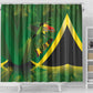 Afro Jamaica Independence Day Shower Curtain Swallow-tail Hummingbird with Tropical Plants - African Pride