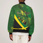 Afro Jamaica Independence Day Sleeve Zip Bomber Jacket Swallow-tail Hummingbird with Tropical Plants - African Pride