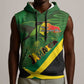 Afro Jamaica Independence Day Sleeveless Hoodie Swallow-tail Hummingbird with Tropical Plants - African Pride
