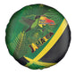 Afro Jamaica Independence Day Spare Tire Cover Swallow-tail Hummingbird with Tropical Plants - African Pride