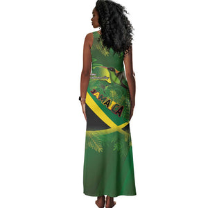 Afro Jamaica Independence Day Tank Maxi Dress Swallow-tail Hummingbird with Tropical Plants - African Pride