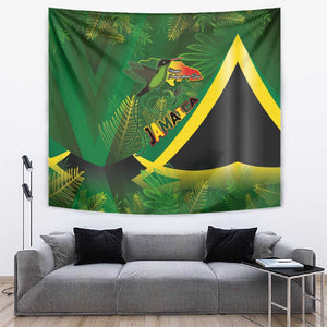 Afro Jamaica Independence Day Tapestry Swallow-tail Hummingbird with Tropical Plants - African Pride