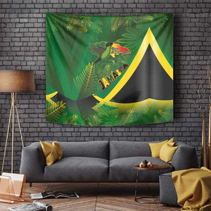 Afro Jamaica Independence Day Tapestry Swallow-tail Hummingbird with Tropical Plants - African Pride